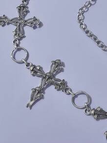 ROMWE Goth Chuỗi thắt lưng nữ - Bạc - Xem 5