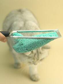 1入組不銹鋼貓砂鏟，貓砂勺，蜥蜴倉鼠沙浴清潔工具，爬行寵物清潔金屬沙鏟