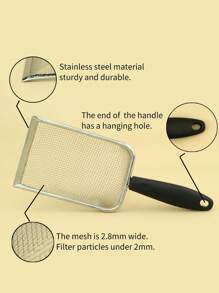 1入組不銹鋼貓砂鏟，貓砂勺，蜥蜴倉鼠沙浴清潔工具，爬行寵物清潔金屬沙鏟