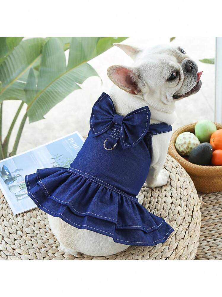 1個 蝶々結びデコレーション ペットドレス 用 犬 と ネコ 用 デコレーション - ブルー - 見る 8