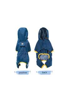 1pc Premium Blue Waterproof Raincoat - Blue - View 2