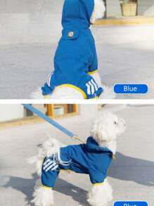 1pc Premium Blue Waterproof Raincoat - Blue - View 3