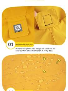 1pc Premium Blue Waterproof Raincoat - Blue - View 5