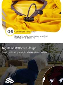 1pc Premium Blue Waterproof Raincoat - Blue - View 7