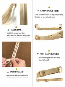 Trenza de pelo sintético medio - Caqui - Ver 4