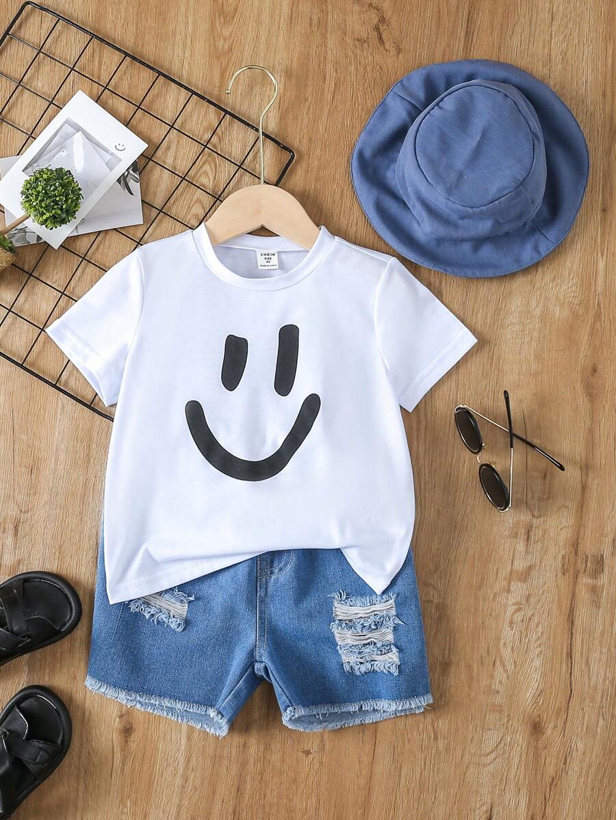 SHEIN Toddler Boys Cartoon Graphic Tee - White - View 1