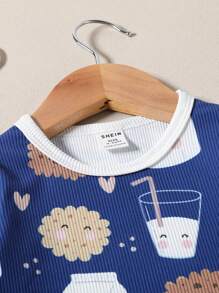 Đứa bé trai Đồ họa Hoạt hình Vừa Khít Bộ PJ - Màu xanh lam - Xem 4