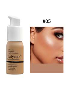 Julystar 控油粉底液，30 毫升持久自然無瑕輕盈不脫妝粉底 - 棕色 - 查看 2