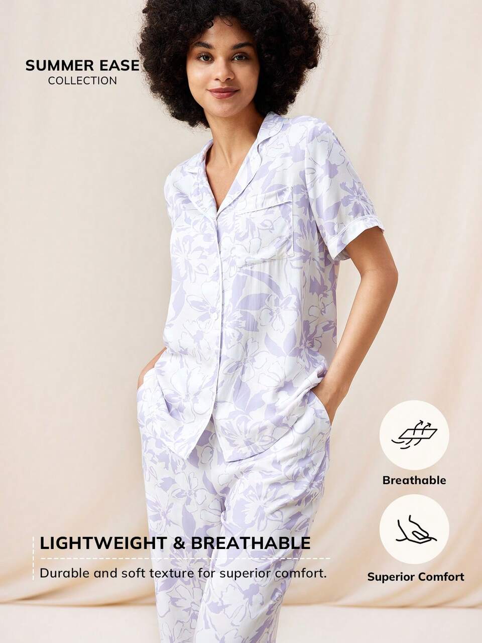 Summer Rayon Paisley Print Camisole Botton Up Long Women Pajama Set