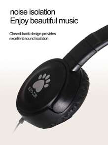 1入組爪子圖案3.5毫米插孔有線耳機 - 黑色 - 查看 4