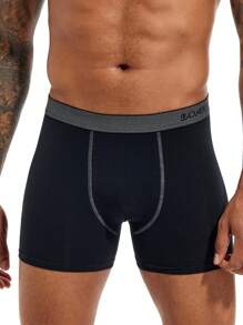 1pc Men's Comfortable Boxer Shorts - Black - View 1