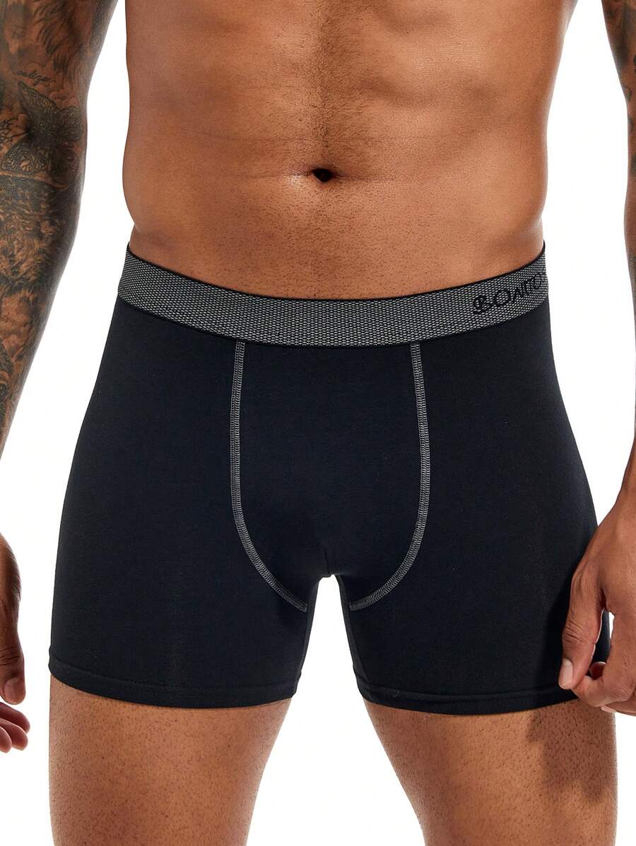 1pc Men's Comfortable Boxer Shorts - Black - View 1