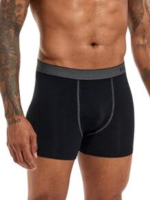 1pc Men's Comfortable Boxer Shorts - Black - View 3