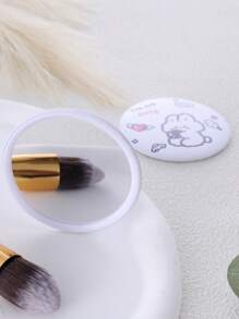 兔子印花折叠镜、化妆、便宜、房间装饰、梳妆台、旅行、卧室、化妆配件、镜子、梳妆镜、迷你镜、小镜子、小镜子、手镜 - 彩色 - 查看 5