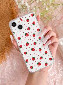 草莓圖案透明手機殼 - 彩色 - 查看 1