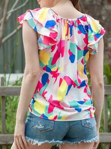 CILKOO Áo sơ mi nữ Xù Tất cả trên in Giải trí - Nhiều màu - Xem 2