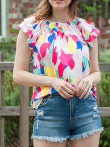 CILKOO Áo sơ mi nữ Xù Tất cả trên in Giải trí - Nhiều màu - Xem 6