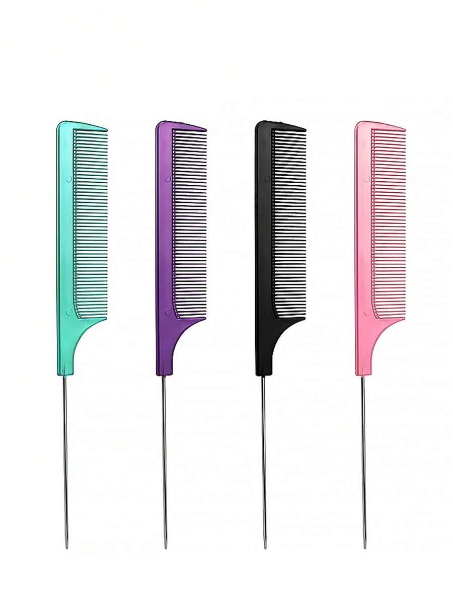 Peine de cola de rata de material PP resistente al calor, simple y de 1 pieza para separar y teñir el cabello, cepillo de cabello, cepillo, cepillos de cabello, cepillo de bordes, cepillo de cabello, peine de cabello, peine de cabello, cepillo desenredante, cepillo de bola, mini cepillo de cabello, juego de cepillos de cabello, peine de madera - Rosa - Ver 1