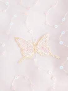 ROMWE Vestido con estampado de mariposa de espalda abierta con cordón de malla - Blanco - Ver 6