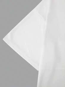 Manfinity EMRG Siêu-lỏng Phù hợp Nam Đồ họa Chữ cái Thả vai Áo thun - trắng - Xem 4