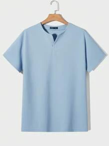 Manfinity NiteLyfe Men Solid Drop Shoulder Tee - Baby Blue - View 1