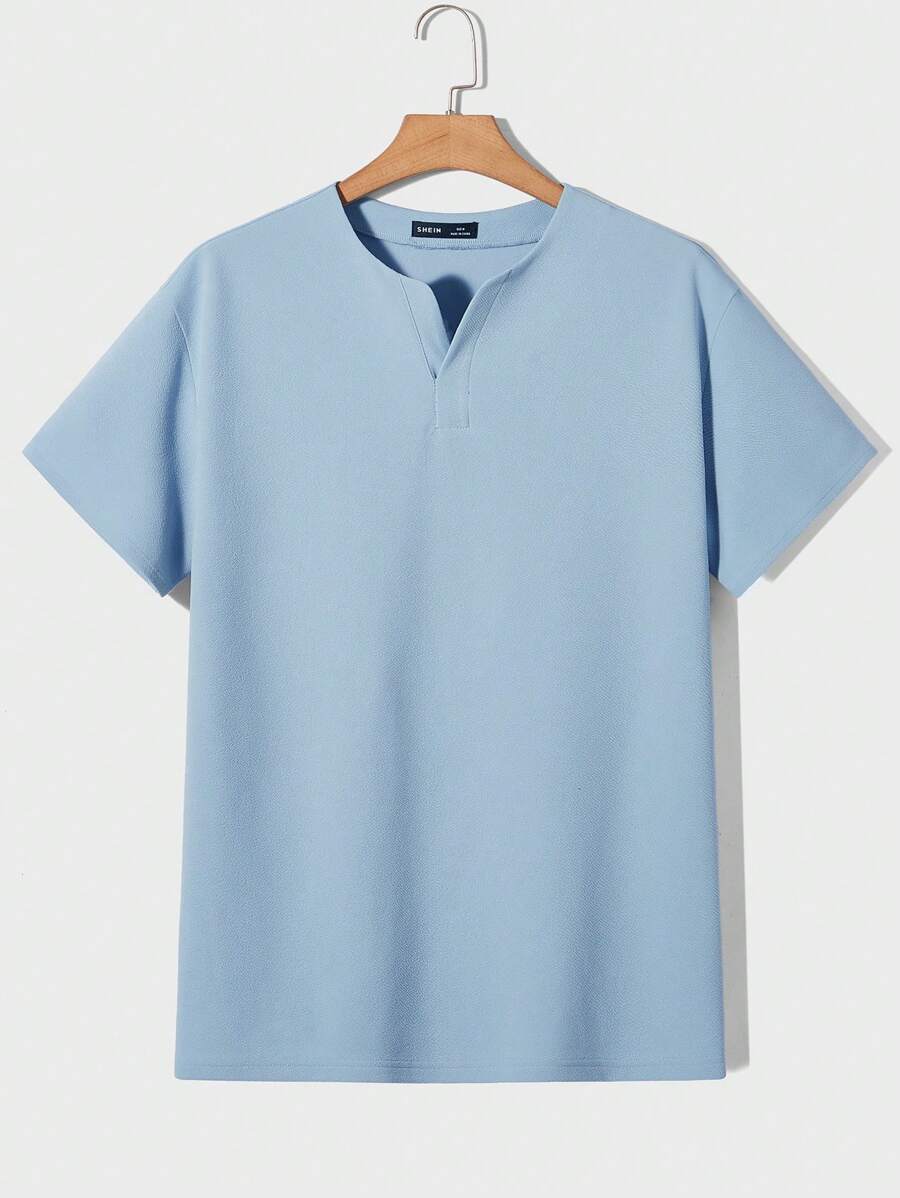 Manfinity NiteLyfe Men Solid Drop Shoulder Tee - Baby Blue - View 1