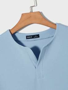 Manfinity NiteLyfe Men Solid Drop Shoulder Tee - Baby Blue - View 3