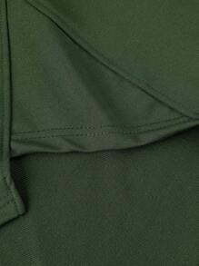 Manfinity Homme Áo nỉ Nam Dây kéo Cao thấp Đắp vá Lá thư Giải trí - Màu xanh lá cây đậm - Xem 3