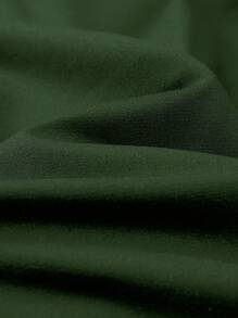 Manfinity Homme Áo nỉ Nam Dây kéo Cao thấp Đắp vá Lá thư Giải trí - Màu xanh lá cây đậm - Xem 7