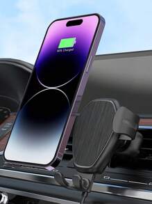 1入組15瓦無線手機車載支架 - 黑色 - 查看 1