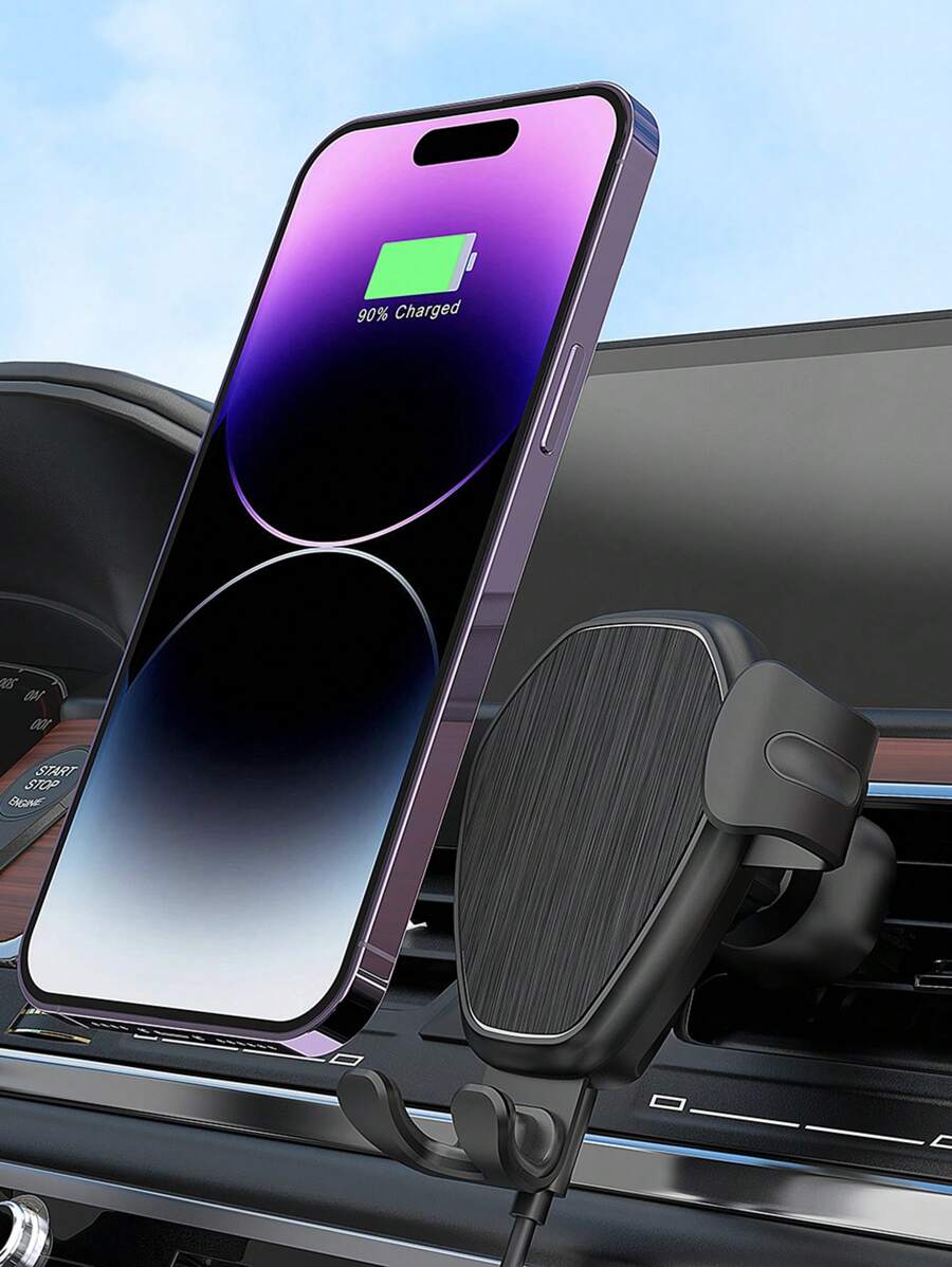 1入組15瓦無線手機車載支架 - 黑色 - 查看 1