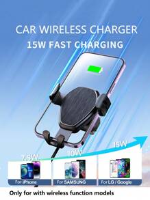 1入組15瓦無線手機車載支架 - 黑色 - 查看 6