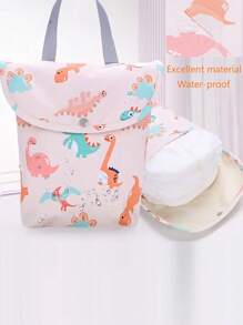 Túi đựng tã hoạt hình sành điệu Túi mẹ bằng polyester không thấm nước để đựng tã - Hồng - Xem 5