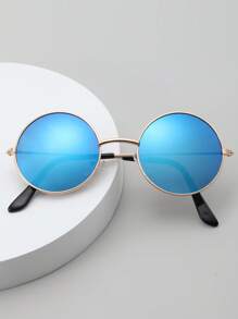 1雙兒童圓框太陽鏡適合夏天 - 藍色 - 查看 1