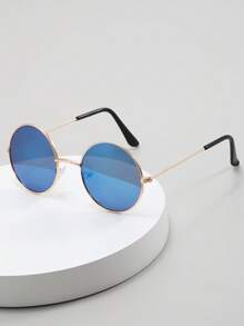 1雙兒童圓框太陽鏡適合夏天 - 藍色 - 查看 2