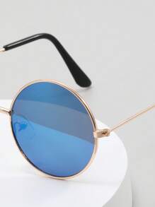 1雙兒童圓框太陽鏡適合夏天 - 藍色 - 查看 3