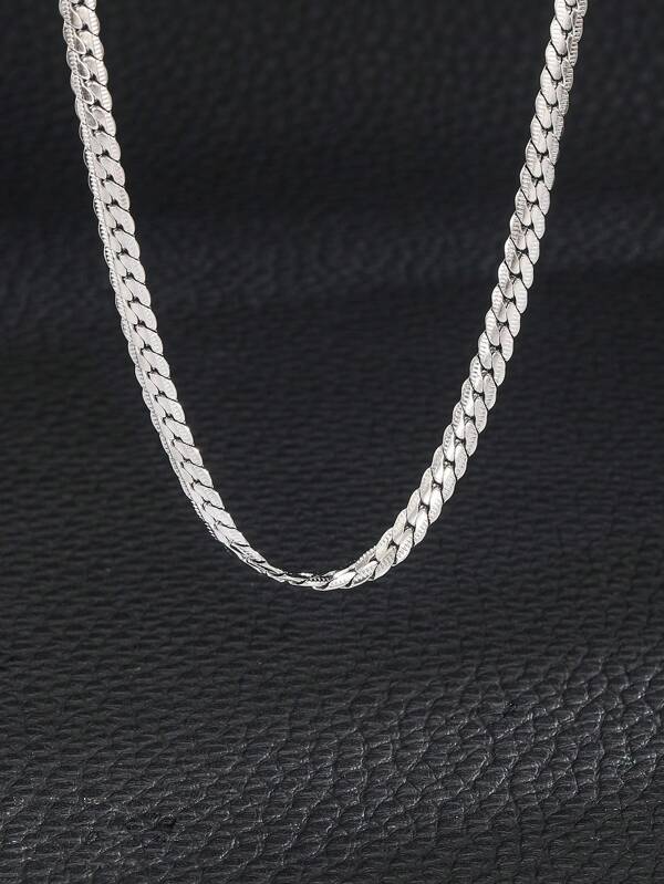 1pc Boys Minimalist Chain Necklace For Daily Decoration
