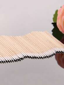 100 cọ siêu nhỏ dùng một lần, cọ trang điểm bằng gỗ siêu nhỏ không rụng để nối mi, dụng cụ tẩy keo dán mi, cọ nền, cọ che khuyết điểm, cọ má hồng, cọ tạo khối, cọ má hồng, cọ tạo khối, cọ phấn phủ, cọ nền, cọ má hồng - Màu be - Xem 4