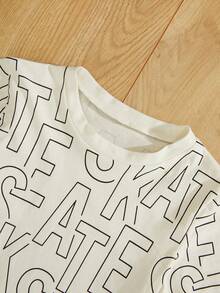 RueChic Toddler Boys Letter Graphic Tee - White - View 3
