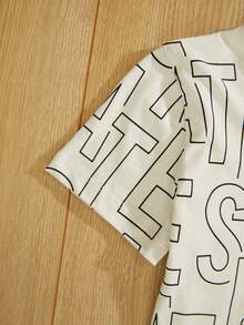 RueChic Toddler Boys Letter Graphic Tee - White - View 4