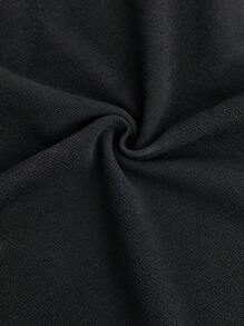 BizChic Contrast Binding Ruffle Trim Dress Workwear - Black and White - View 4