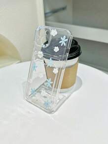 Summer Apple Daisy With Phone Charm Floral Print Clear Phone Case With Lanyard Kawaii Waterproof Shockproof Anti-Fall Scratch Resistant - Multicolor - View 6