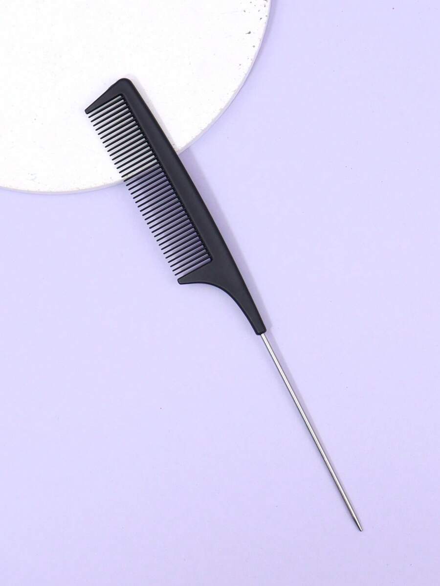 鼠尾梳，塑料简约尖尾细齿，用于改善头发健康，梳子，梳子 - 黑色 - 查看 1