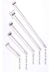 Stainless Steel Scratcher,1Pc Back Scratcher Manual Five Section Retractable Aid Stick Body Itch Scratching Tool,Gua Sha,Lymphatic Drainage,Cellulite,Back Scratchers,School,Back To School,Travel,Travel Essentials,Home Essentials,Spa,Massage Tool,Massage,Massager,Spa - Silver - View 2