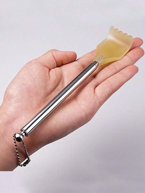 頭部抓癢器，1入组背部抓癢器手動四節可伸縮輔助棒身體瘙癢抓癢工具