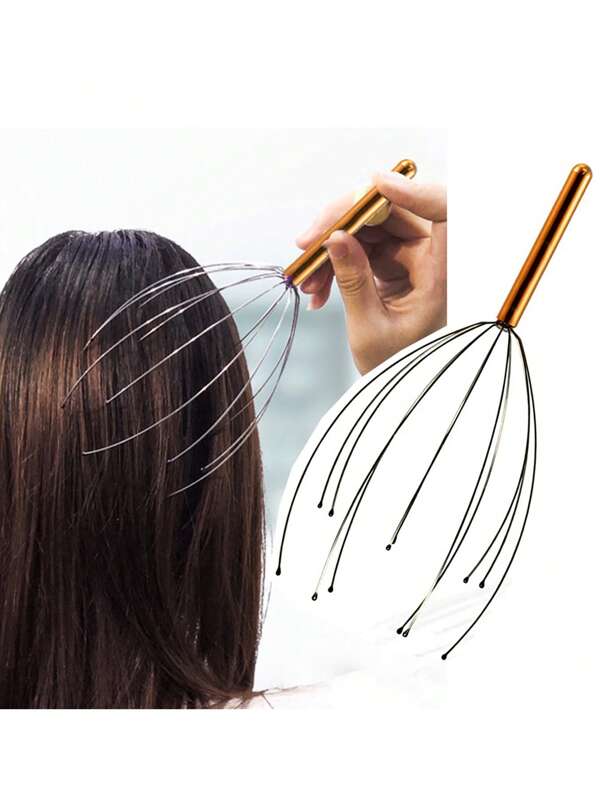 Handheld Massager,1Pc Plastic Handle12 Claw Scalp Massage Tool For Head