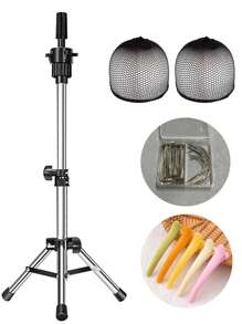 模特頭長度22英寸可調節金屬三腳架適用於模特頭 - 銀色 - 查看 1