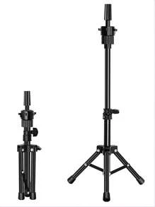 Perukhuvud, perukstativ Stativ med huvud, canvas perukhuvud, skyltdockahuvud för peruk - Svart - Visa 3