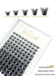 假睫毛，1 盒 D 捲曲單根睫毛假睫毛簇狀睫毛單簇延長假睫毛自然外觀眼睫毛適合日常佩戴 - 黑色 - 查看 3