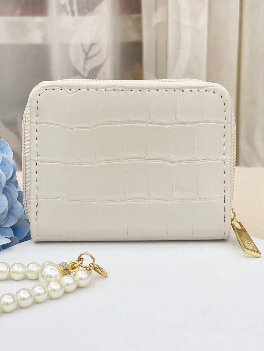 鳄鱼压纹卡片收纳盒 用于存放卡片 轻便便携卡 身份证 白领阶层 女性用 节日用 周年用 生日用 礼物 礼品配件 休闲卡包 卡包 钱包 名片包 信用卡包 卡片包 女士用 女士钱包 迷你钱包 零钱包 钱包 卡片钱包 - 米色 - 查看 1